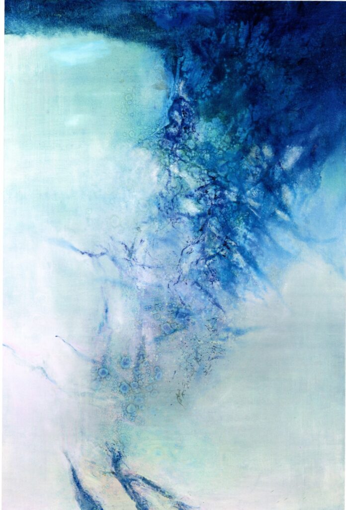 peinture à l'huile, rencontre de bleu et de blanc Zao Wou-Ki