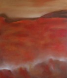 huile sur toile nuée rouge 140x120